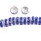 Rhinestone rondelle spacer Beads 8mm Silver- Cristal Sapphire